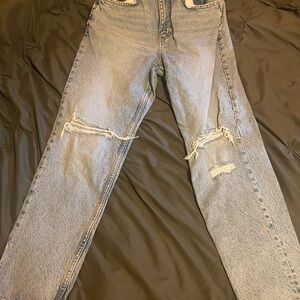 ZARA Distressed Light Blue Jeans
